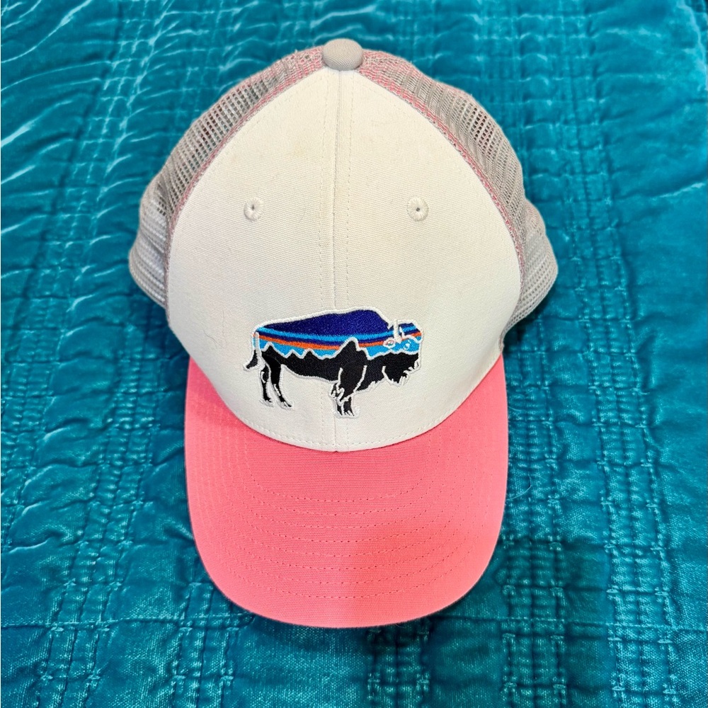 Patagonia Gray and Pink Mesh Women’s Trucker Cap